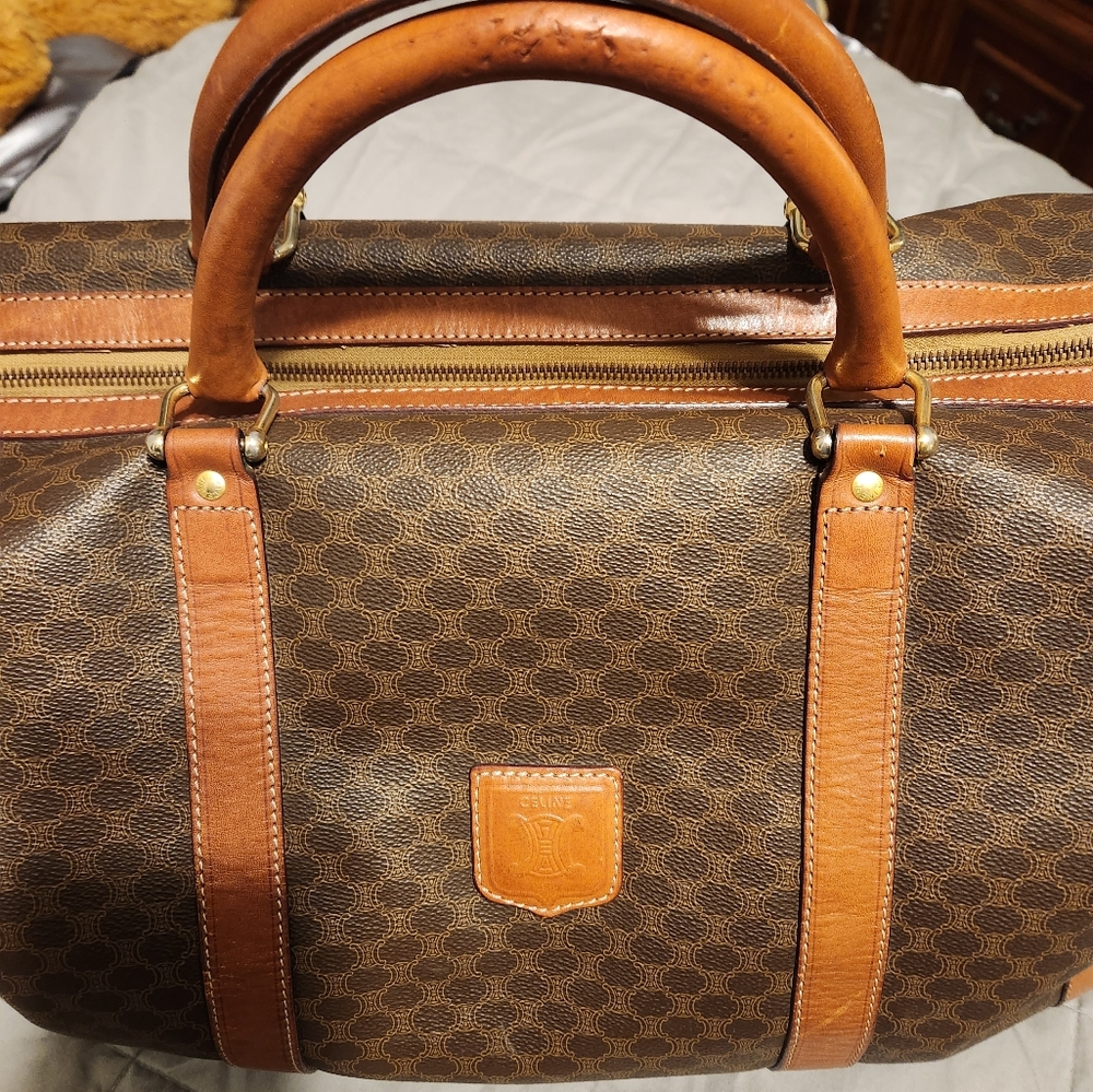 Celine Honeycomb Monogram, COA, OG $240O Leather Boston Duffel18" GUC - Picture 9 of 9